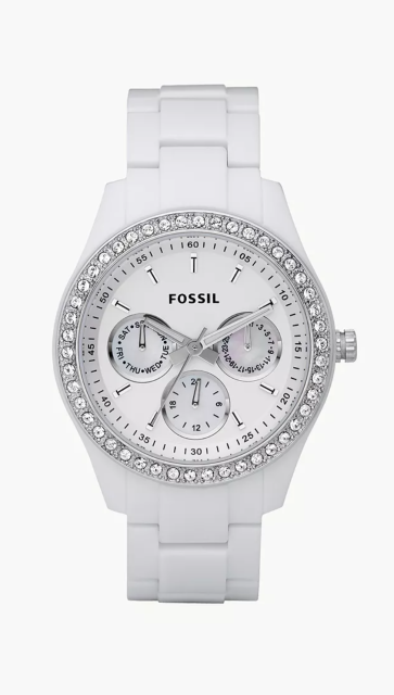 Uhrenarmband Fossil ES1967 Kunststoff Weiss 9mm